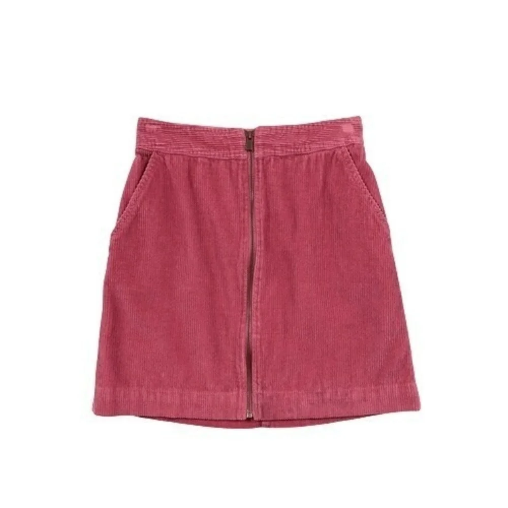 Gap‎ Zip Front Corduroy Mini Skirt Baroque Rose Pink Size 00